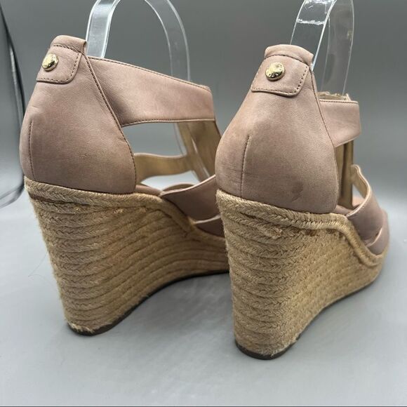 Michael Kors Damita Espadrille Leather Wedge Sandals - Picture 6 of 9